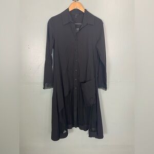 Luukaa Black Button Down Midi Dress Tule‎ Size 10
